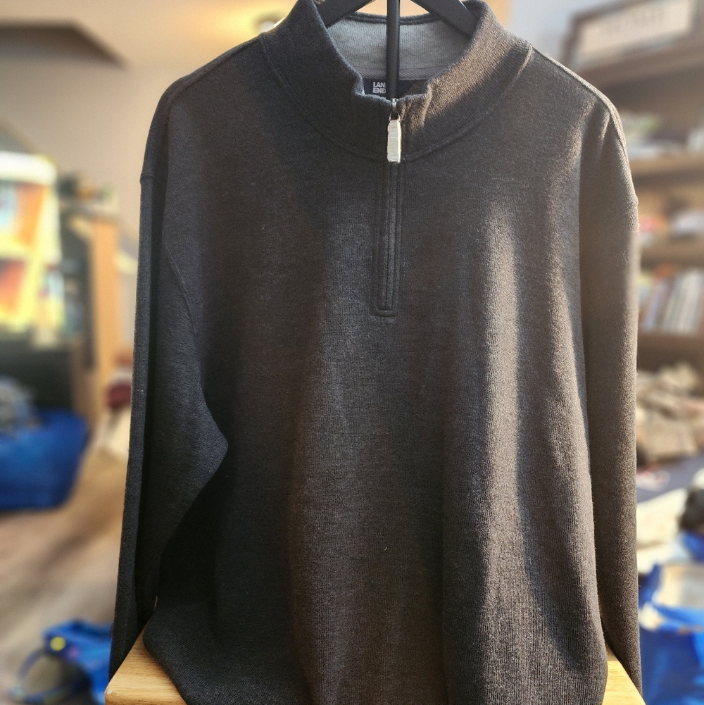 Lands' End Men's Grey 1/4 Zip